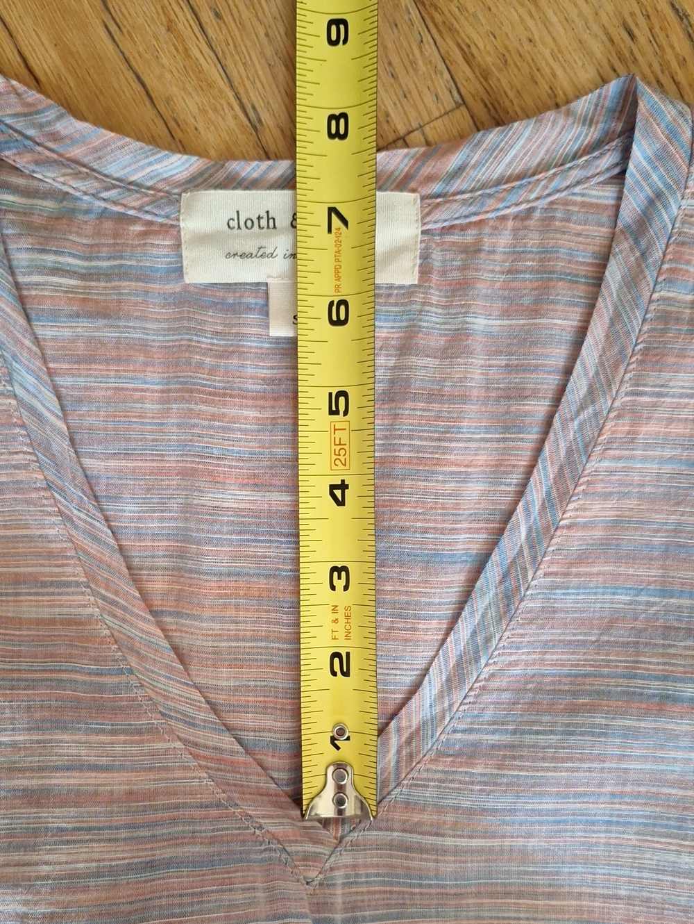 CLOTH & STONE Women's Cotton V-Neck Short Sleeve T Shirt - Size Small - Picture 10 of 10